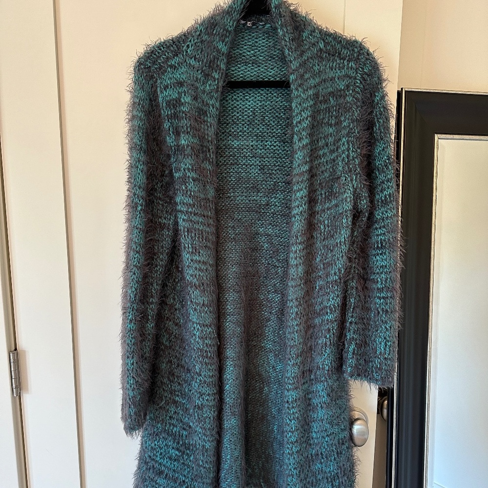 YEST Women's Long Sweater Teal/Black